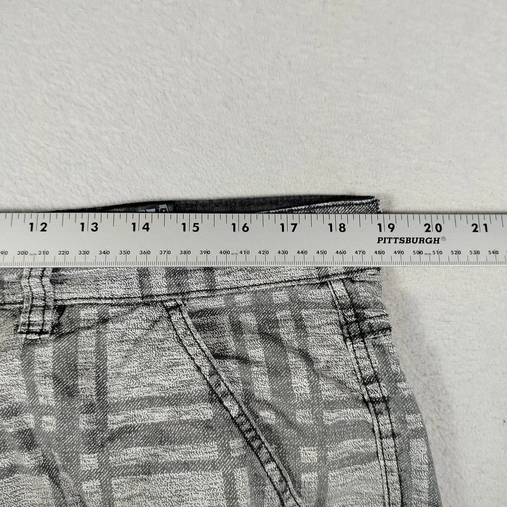 Projek Raw Cargo Shorts Mens 36 Gray Plaid Canvas Relaxed Fit Casual Summer